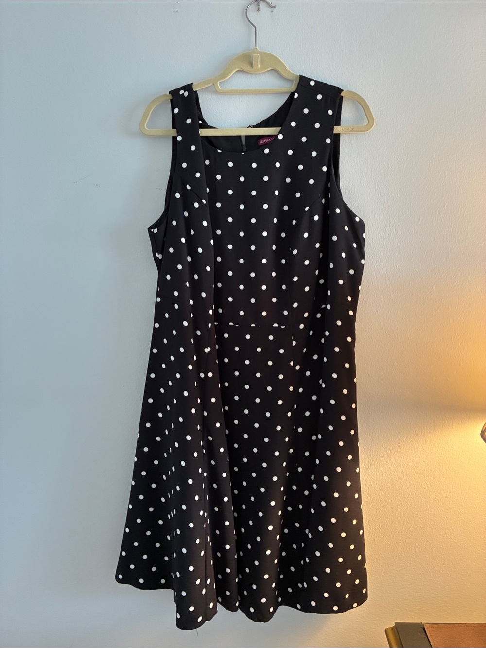Woman’s plus Sophisticate Black & White Polka Dot Sleeveless Dress with jacket